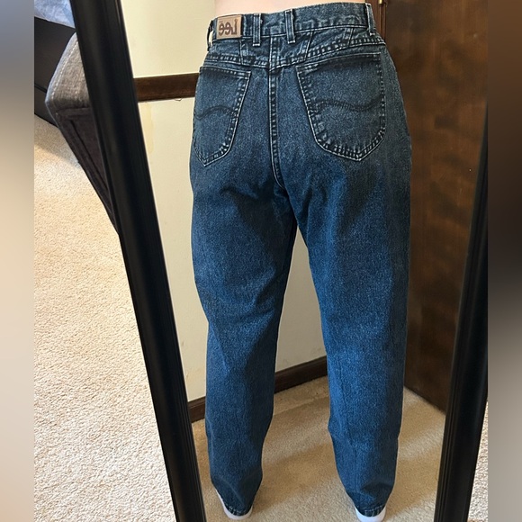 Womens Dark Wash Vintage Lee Mom Jeans - Picture 2 of 8